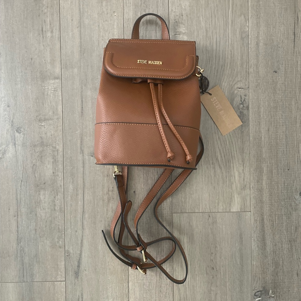 Steve Madden Cognac Brown Mini Backpack